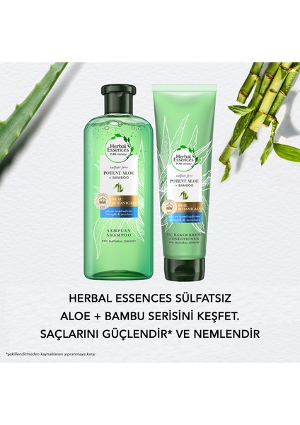 Herbal Essences Sülfatsız  Güç ve Nem Aloe + Bambu  Şampuan 380 ml