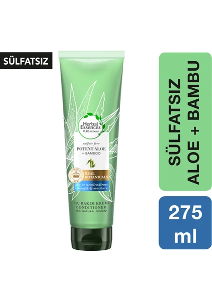 Herbal Essences Sülfatsız Güç ve Nem Aloe + Bambu Saç Bakım Kremi 275 ml