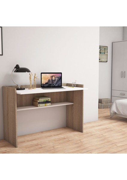 S6020 Nazende Çalışma Masası Ceviz Beyaz