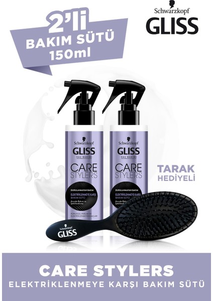 Schwarzkopf Glıss Care Sytlers Elektriklenmeye Karşı Bakım Sütü x 2 Adet + Saç Fırçası fiyatları