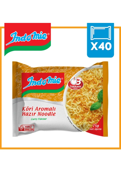 İndomie 40'lı Köri Aromalı Hazır Noodle Koli