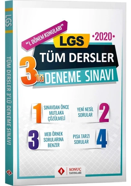 Sonuç Yayınları LGS Tüm Dersler 3'lü Deneme Sınavı