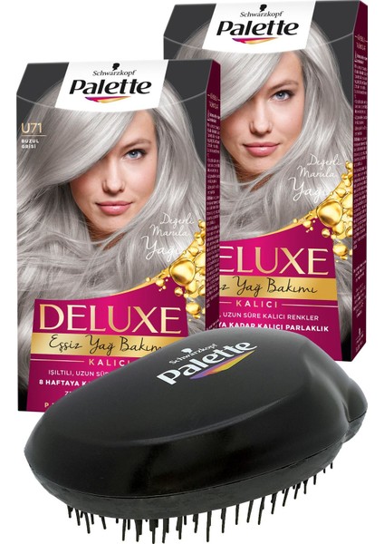 Palette Deluxe U71 Buzul Grisi x 2 Adet + Saç Açıcı Tarak