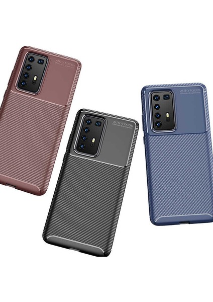 Huawei P40 Pro Kılıf Karbon Desenli Lux Negro Silikon + Tam Kaplayan 3D Cam Ekran Koruyucu Siyah fırsatları