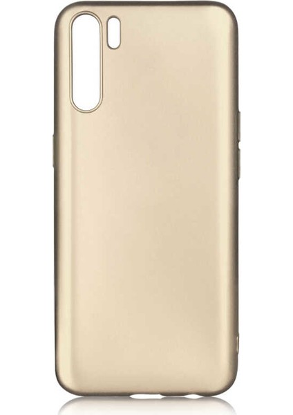 Oppo Reno 3 Kılıf Mat Premium Silikon Kılıf Gold