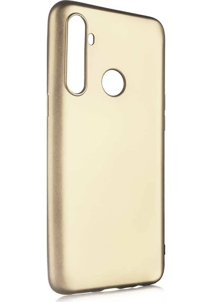 Tekno Grup Realme 6i Kılıf Mat Premium Silikon Kılıf + Cam Ekran Koruyucu Gold