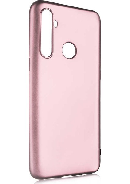 Realme 6i Kılıf Mat Premium Silikon Kılıf + Tam Kaplayan 5D Cam Ekran Koruyucu Rose