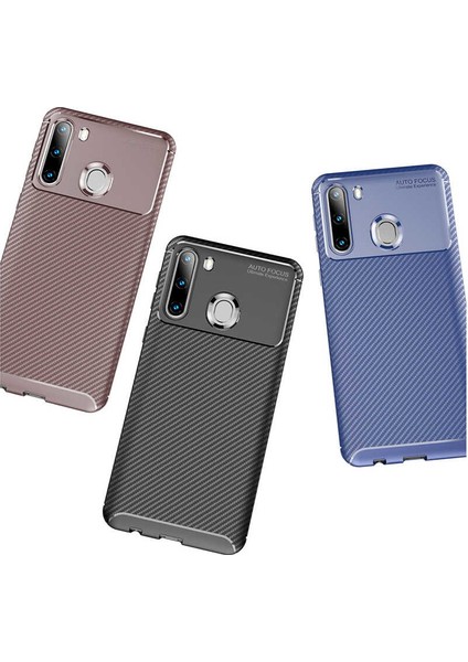 Samsung Galaxy A21 Kılıf Karbon Desenli Lux Negro Silikon + Nano Ekran Koruyucu Siyah fiyatları