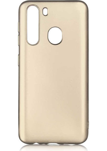 Samsung Galaxy A21 Kılıf Mat Premium Silikon Kılıf Gold