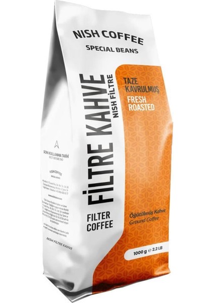 Filtre Kahve Nish Brazil 1 kg French Press İçin Çekilmiş