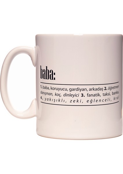 Babalar Günü Baba Sözlük Tanımı Tasarım Kupa Bardak