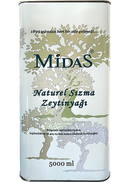 Soğuk Sıkım Sızma Zeytinyağı 5 Lt Teneke