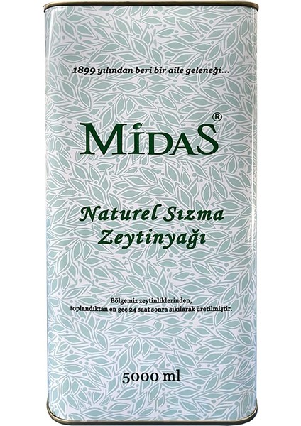 Erken Hasat Soğuk Sıkım Sızma Zeytinyağı 5 Lt Teneke