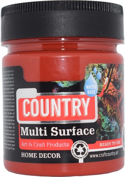 Country Multi Surface Hobi Boyası 120 cc 1039 Koyu Kırmızı