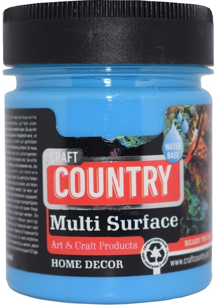 Country Multi Surface Hobi Boyası 120 cc 1052 Açık Mavi