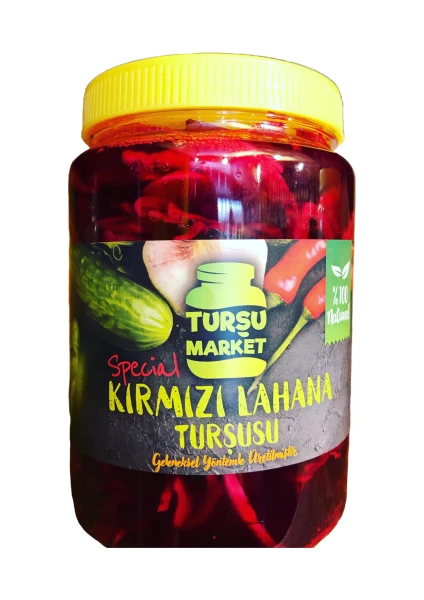 Turşu Market Hakiki Çubuk Turşusu  1 lt  Kırmızı Lahana