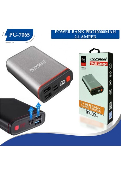 PG7065 Hızlı Göstergeli 10000 mAh Powerbank