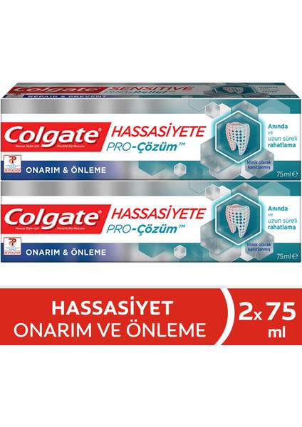 Hassasiyete Pro Çözüm Onarım ve Önleme Diş Macunu 75 ml x 2 Adet