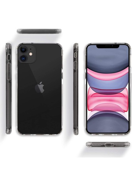 Apple iPhone 11 Tıpalı Kamera Korumalı Şeffaf Premier Kılıf