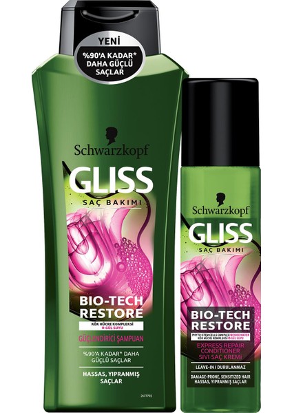 Schwarzkopf Glıss Bıo-Tech Restore Şampuan 500 ml + Sıvı Saç Kremi 200 ml