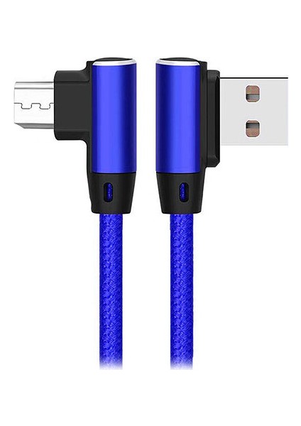 Swapp SW-C555 1M 3A Micro Lacivert Kılıflı Metal -L- Kablo