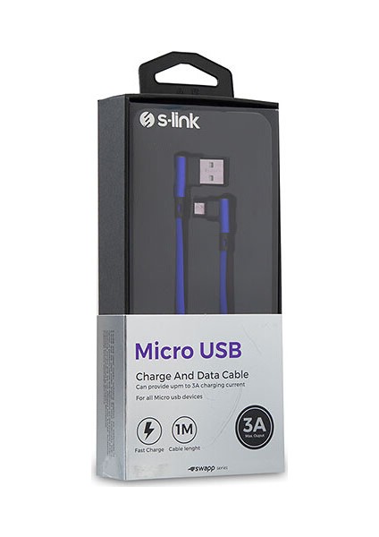Swapp SW-C555 1M 3A Micro Lacivert Kılıflı Metal -L- Kablo fiyatları