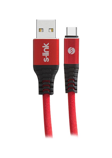 S-link Swapp SW-KC63MG 1m 2.4A Type-C Kılıflı Gri Data + Şarj Kablosu