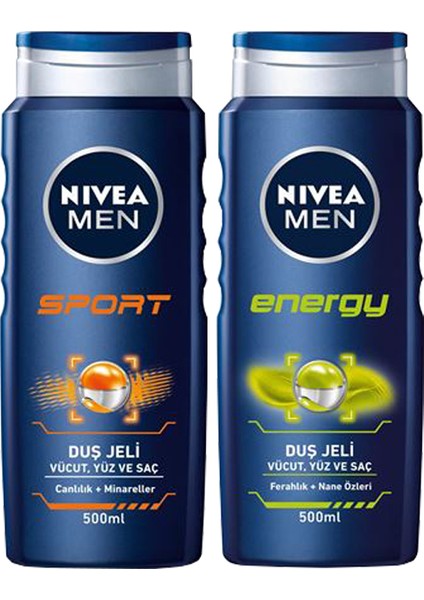 Sport Duş Jeli 500 ml + Energy Duş Jeli 500 ml