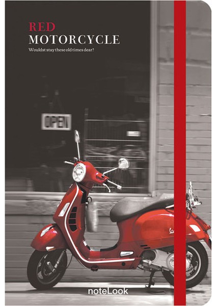 Defter Red Motorcycle A5 çizgili