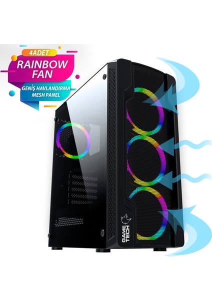 Colder Rainbow 4 x 120 mm Fan Oyuncu Bilgisayar Kasası