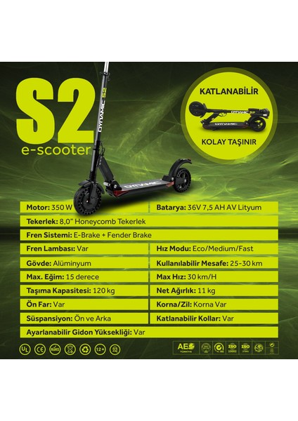 S2 E-Scooter, Elektrikli Scooter