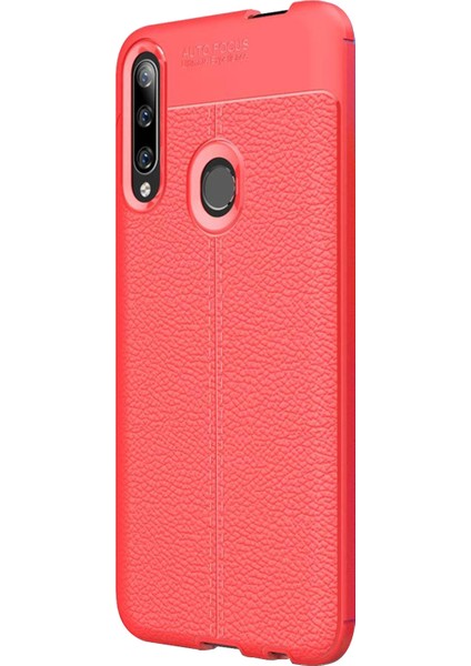 Huawei Honor 9x Kılıf Deri Dokulu Silikon Kırmızı fiyatları