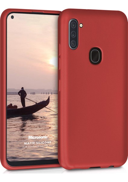 Matte Silicone Samsung Galaxy A11 Kılıf Kırmızı
