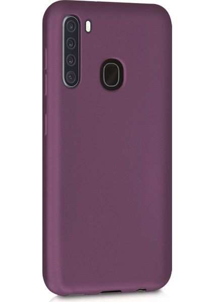 Matte Silicone Samsung Galaxy A21 Kılıf Mor