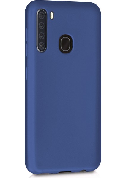 Matte Silicone Samsung Galaxy A21 Kılıf Lacivert