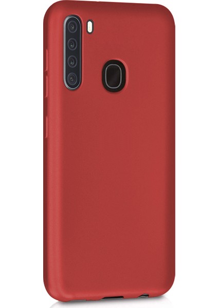 Matte Silicone Samsung Galaxy A21 Kılıf Kırmızı