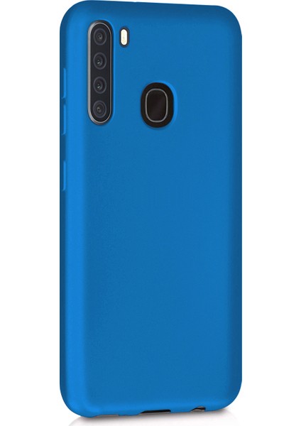 Matte Silicone Samsung Galaxy A21 Kılıf Mavi