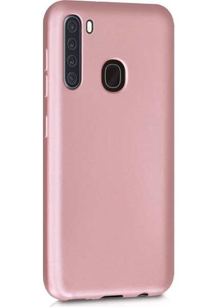 Matte Silicone Samsung Galaxy A21 Kılıf Rose Gold