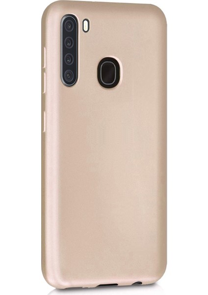 Matte Silicone Samsung Galaxy A21 Kılıf Gold