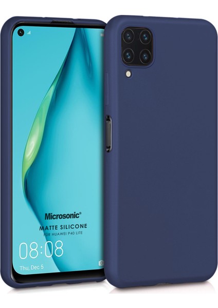 Matte Silicone Huawei P40 Lite Kılıf Lacivert