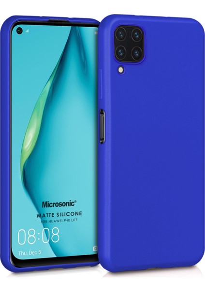 Matte Silicone Huawei P40 Lite Kılıf Mavi