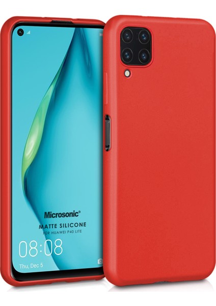 Matte Silicone Huawei P40 Lite Kılıf Kırmızı