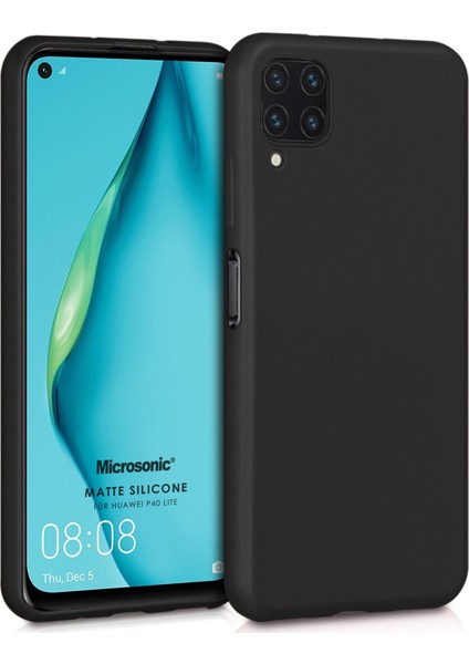 Matte Silicone Huawei P40 Lite Kılıf Siyah