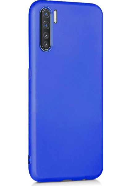 Matte Silicone Oppo A91 Kılıf Mavi