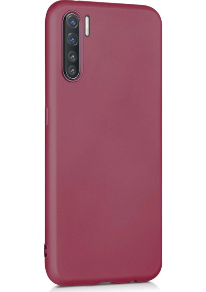 Matte Silicone Oppo A91 Kılıf Mor