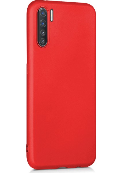 Matte Silicone Oppo A91 Kılıf Kırmızı