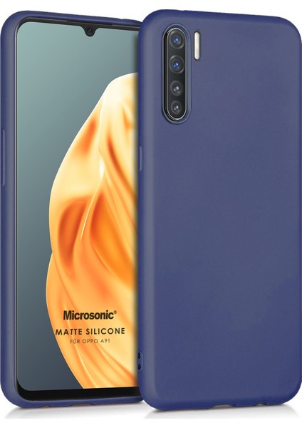 Matte Silicone Oppo A91 Kılıf Lacivert