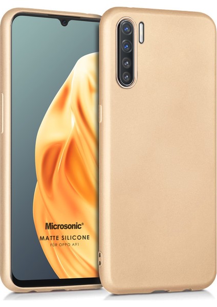 Matte Silicone Oppo A91 Kılıf Gold