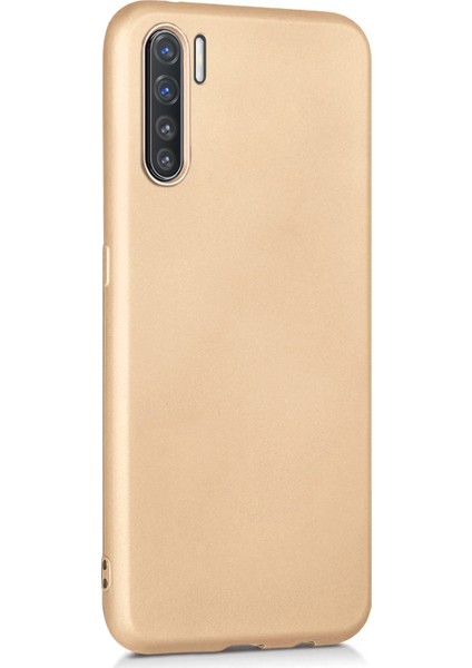 Matte Silicone Oppo A91 Kılıf Gold