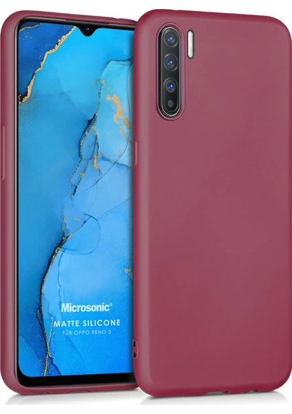 Matte Silicone Oppo Reno 3 Kılıf Mor